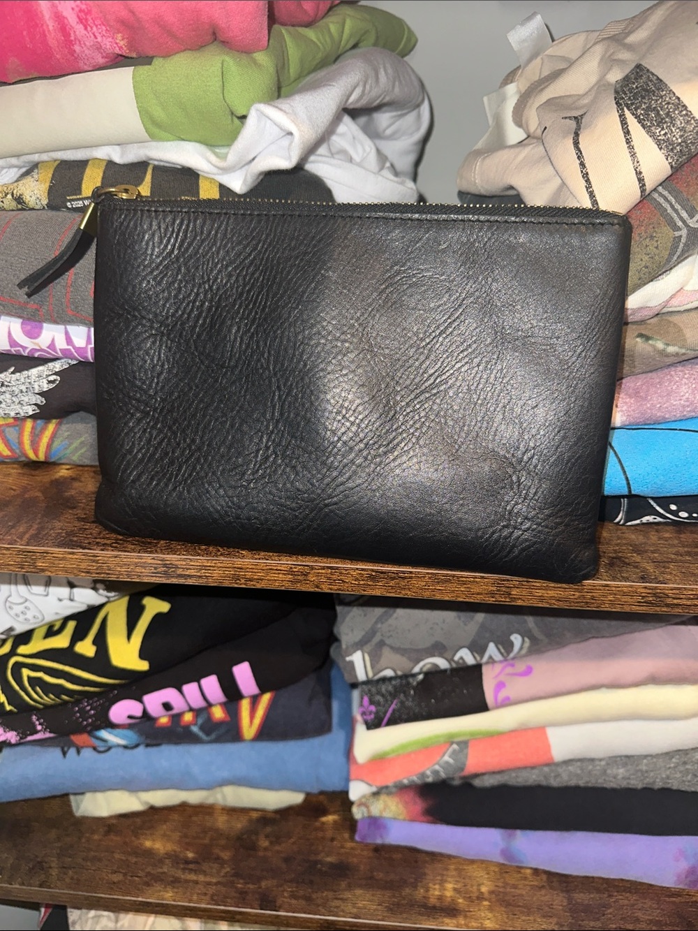 Madewell Black Leather Toiletry Pouch